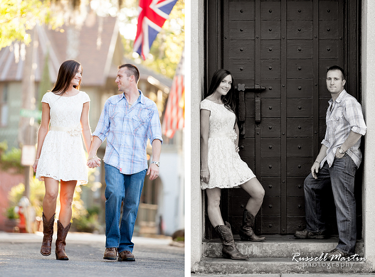 Downtown St Augustine Engagement Portrait