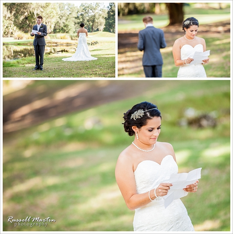 First Look, Haile Plantation Golf and Country Club, Gainesville Wedding Photographer