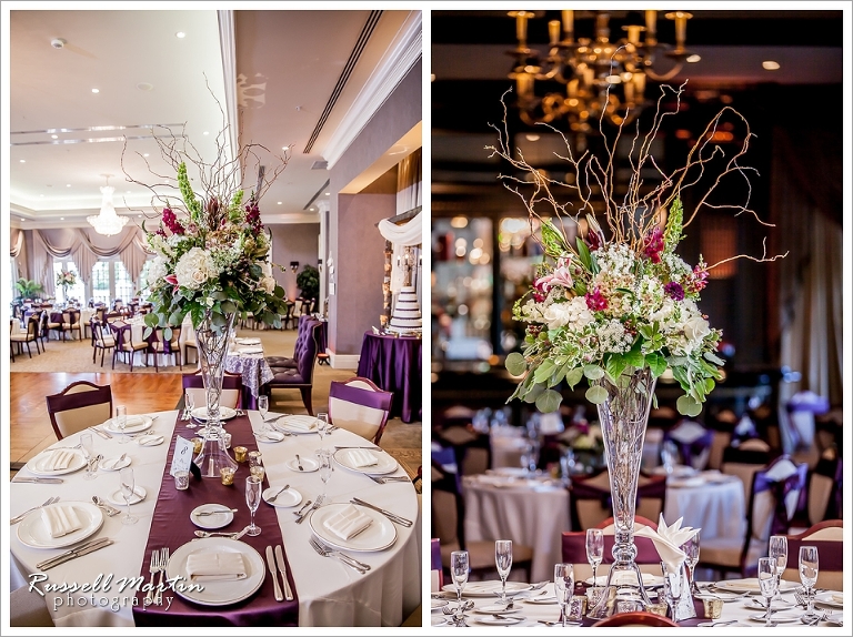 Centerpiece, Florals, wedding Flowers, Reception Decor, Ballroom, Golden Ocala, Wedding Photography