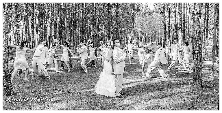 Camp Weed, Wedding Photography, bridal party, Portraits, Woods, Trees