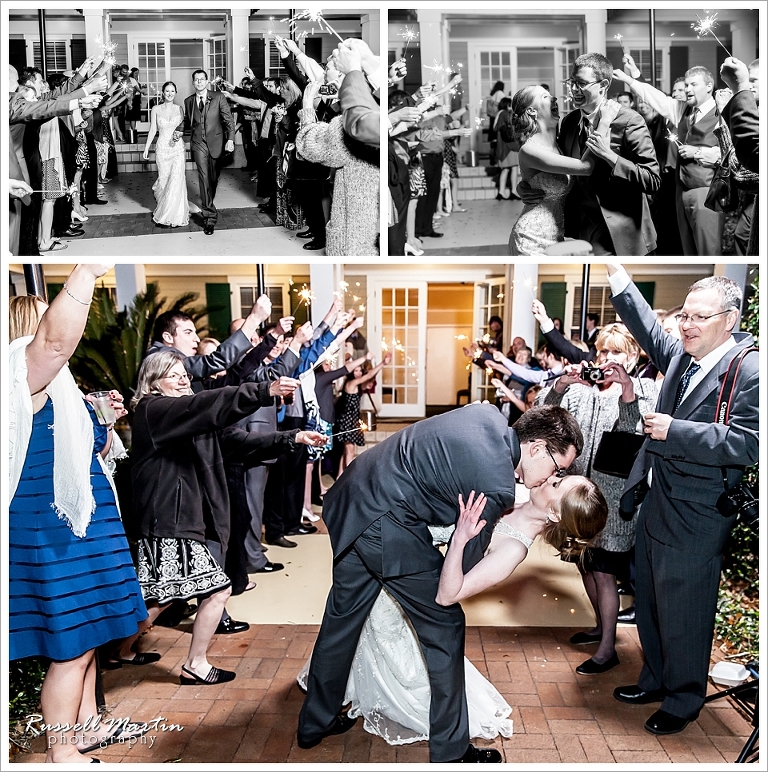 Haile Plantation, Wedding, Exit, Kiss, sparklers