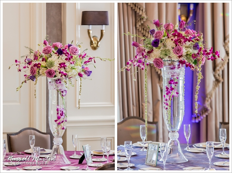 Golden Ocala Wedding Reception Décor, Table settings, floral center pieces